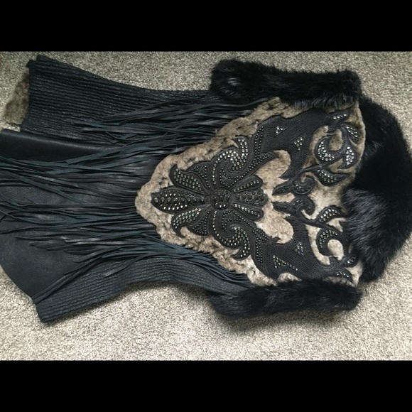 Unique, Original, Hand made Leather/Fur Vest - Picture 5 of 8